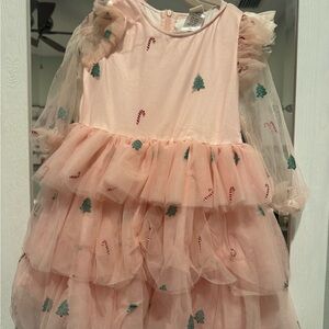 Pink Tulle Kids Christmas Dress